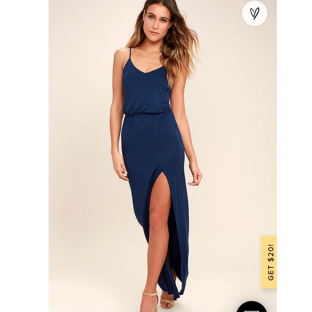"Watch the Sunset" Navy Blue Lulu's Maxi Dress